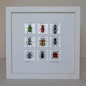 Melanie Boorman - Beetles (3x3) Original Glass Art
